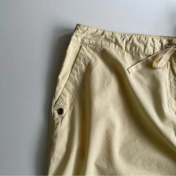 J Jill Shorts Sz 12 Yellow Zip Button Drawstring Pockets Cotton Lightweight - Picture 7 of 11